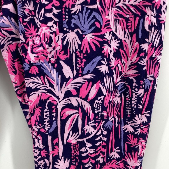 LILLY PULITZER Kelly Skinny Ankle Pant Bright Navy Swing of Things Sz 4 - Picture 3 of 9